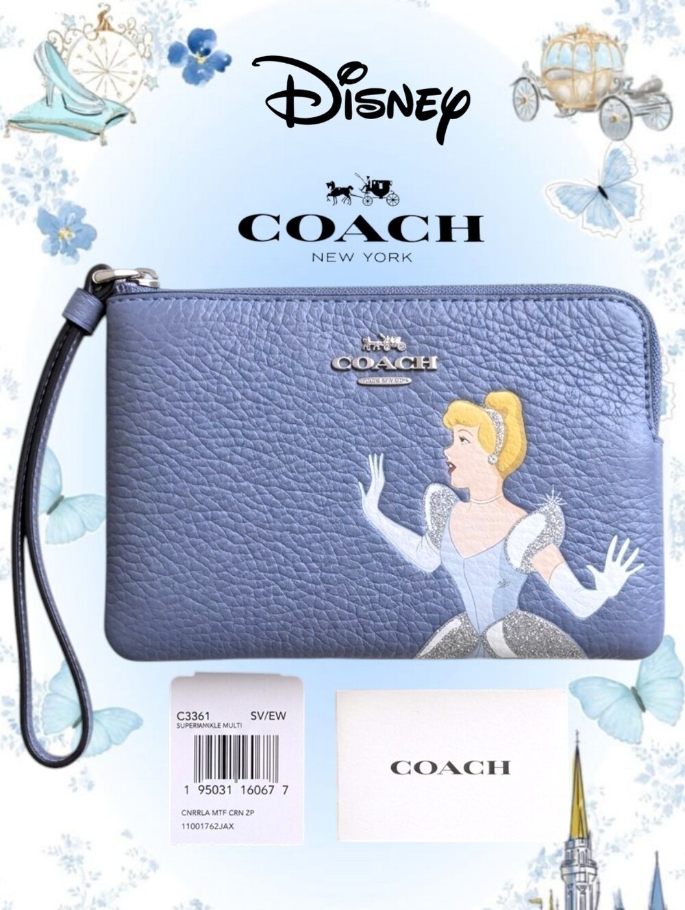 Coach x Disney Cinderella Wristlet - Picture 1 of 8